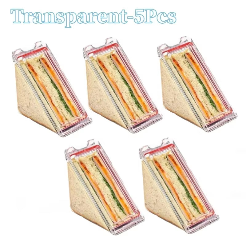 Triangle Sandwich Container Clear Portable Triangle Sandwich Container Reusable Washable and Reusable Wedge Boxes