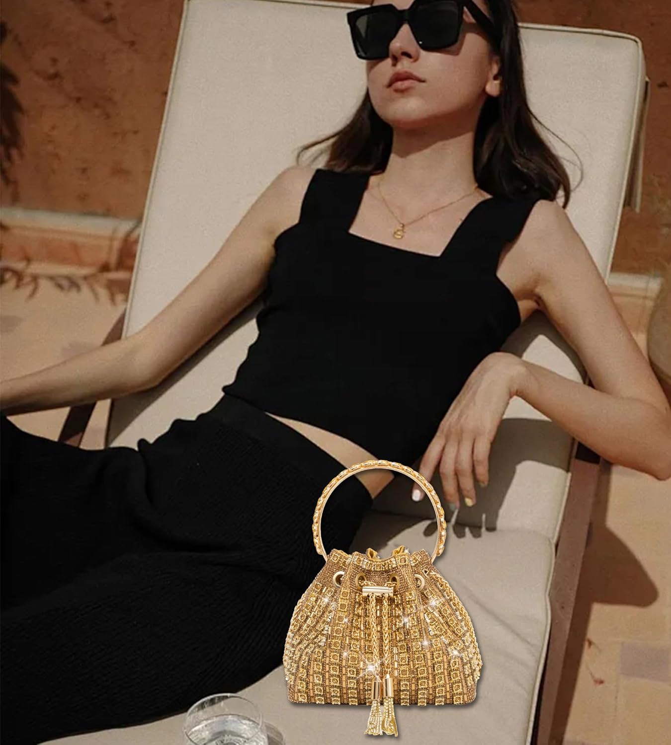 Elegant Rhinestone Evening Clutch Bag for Women – Sparkly Handbag for Parties, Proms, Cocktails, and Weddings