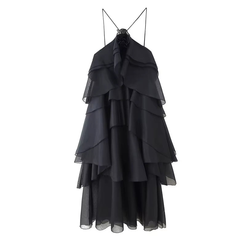 Women Sleeveless Ruffles Loose Ball Gown Smock Strap Maxi Long Sexy Dress 2025 Birthday Vacation Party Dresses Vestidos