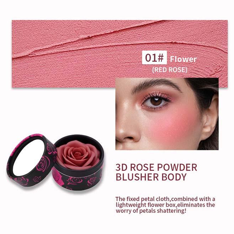 PETAL 3D Rose Blush – Natural Floral Scent, Skin-Friendly Long-Lasting Formula, 3 Radiant Shades for Flawless Glow, Unique Romantic Design, Perfect Gift for Makeup Lovers Cosmetic Gentle