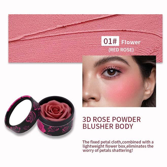 PETAL 3D Rose Blush – Natural Floral Scent, Skin-Friendly Long-Lasting Formula, 3 Radiant Shades for Flawless Glow, Unique Romantic Design, Perfect Gift for Makeup Lovers Cosmetic Gentle