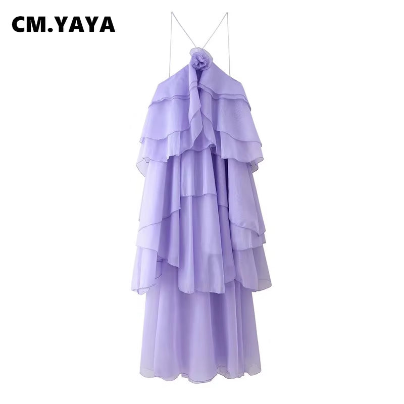 Women Sleeveless Ruffles Loose Ball Gown Smock Strap Maxi Long Sexy Dress 2025 Birthday Vacation Party Dresses Vestidos