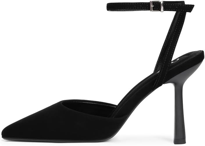 Women's Closed Toe Ankle Strap Stiletto Heels - Pointed Toe Pumps for Weddings and Formal Occasions