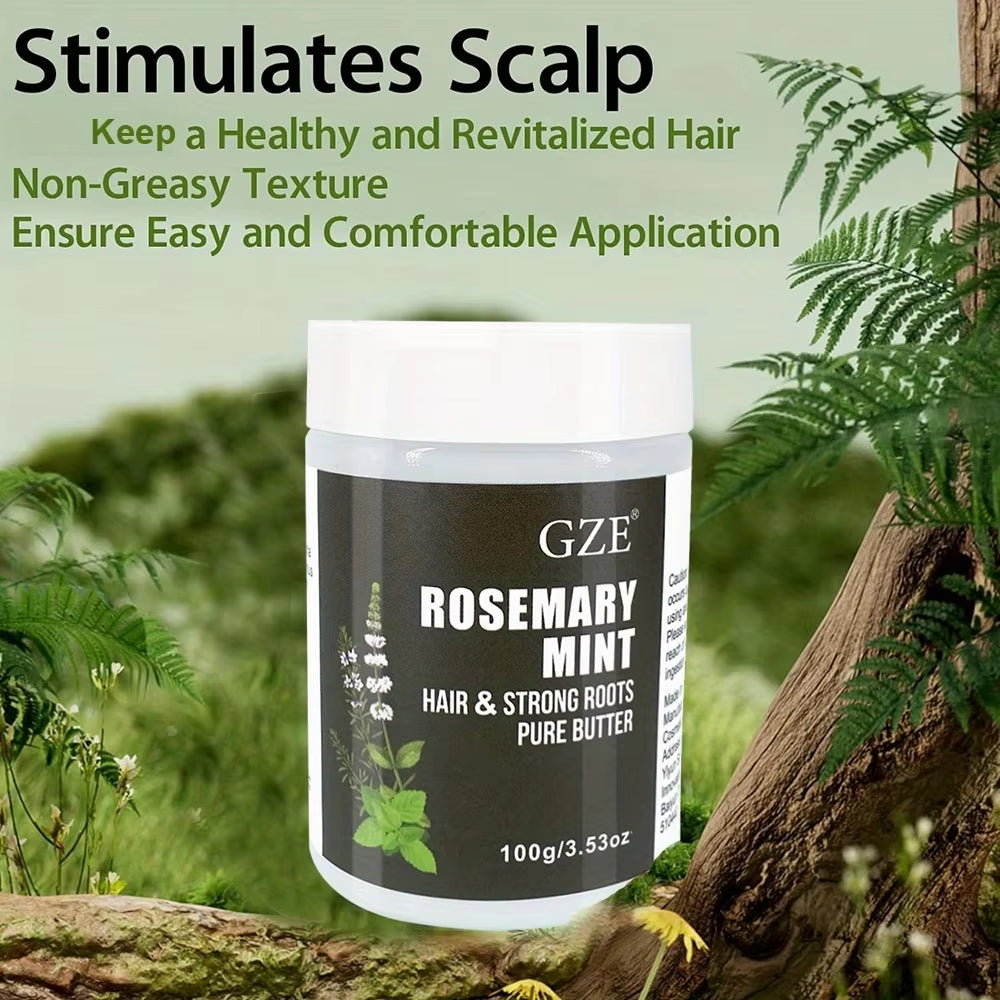 Rosemary Mint Hair & Strong Roots Butter - Natural Hair Growth & Damage Repair Treatment for Stronger, Healthier Hair