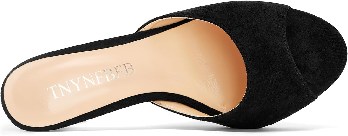 Women's Classic Stiletto High Heel Peep Toe Slingback Sandals - 3.9 Inches Heels for Weddings and Office Wear