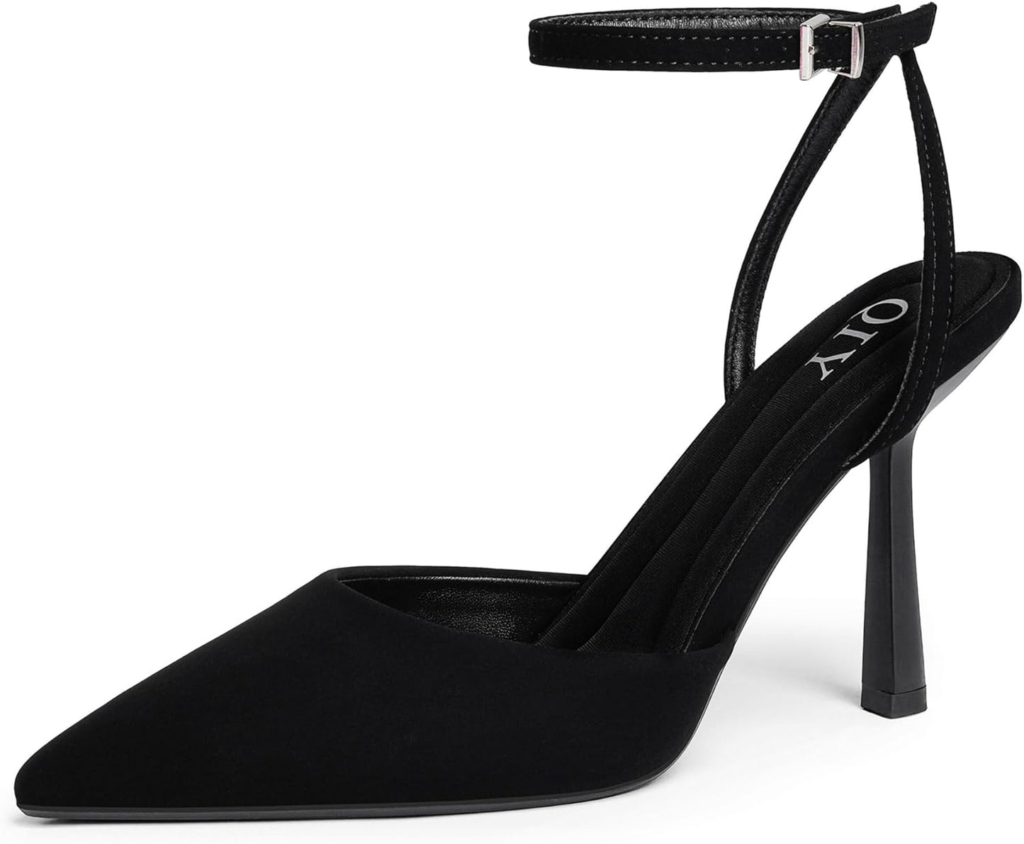 Women's Closed Toe Ankle Strap Stiletto Heels - Pointed Toe Pumps for Weddings and Formal Occasions