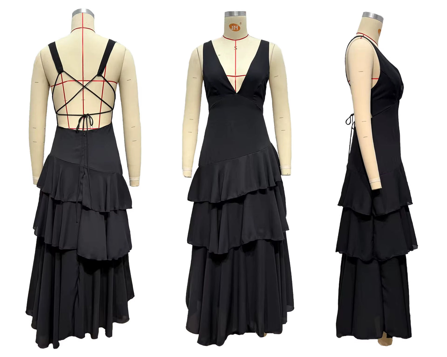 Purely Sensual and Trendy Summer French-Style Cake Dress for Girls, Elegant Sleeveless V-Neck Dress.