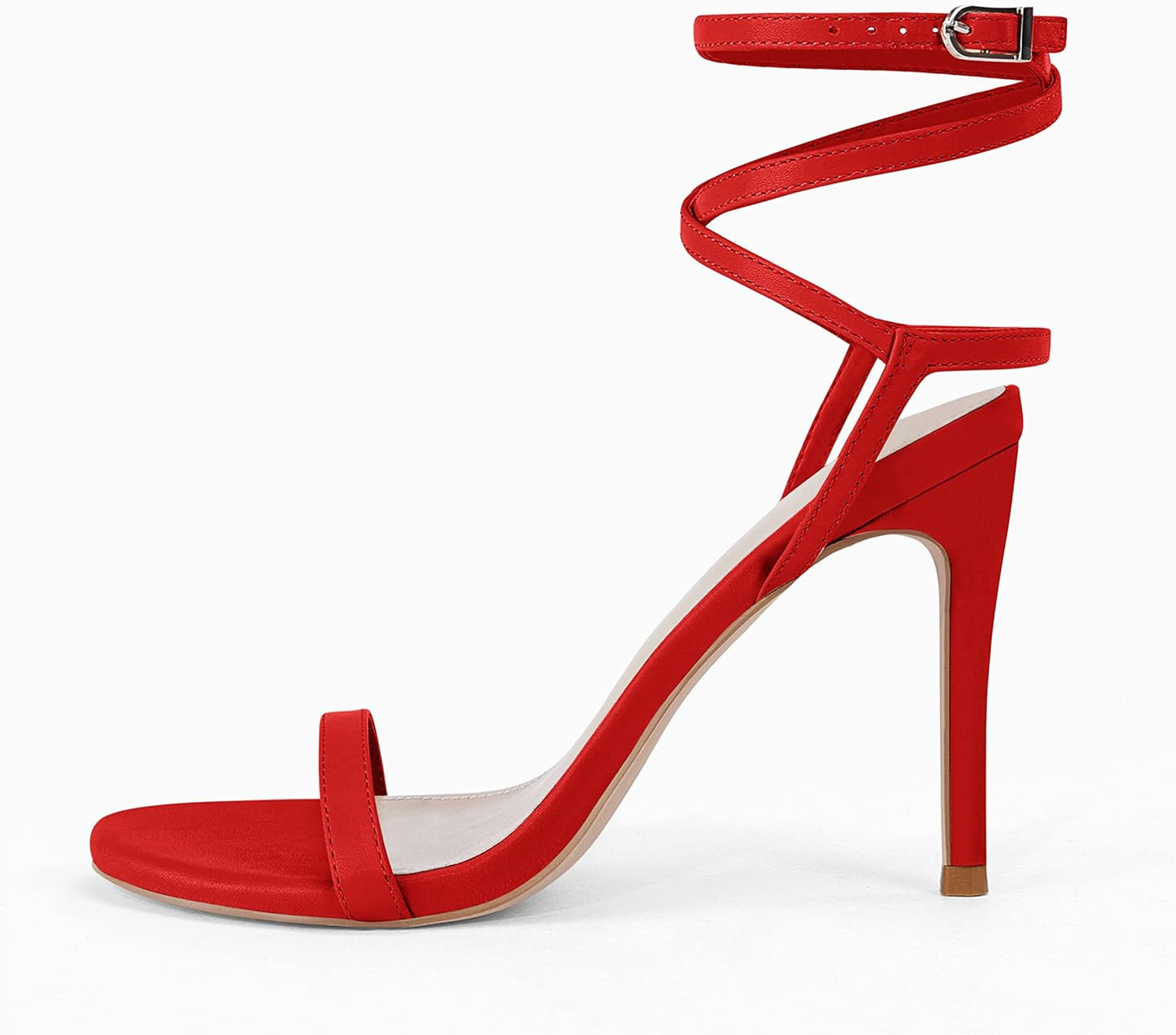 Womens Strappy Lace up Heels Sandals Sexy High Heeled Ankle Strap Summer Dress Shoes