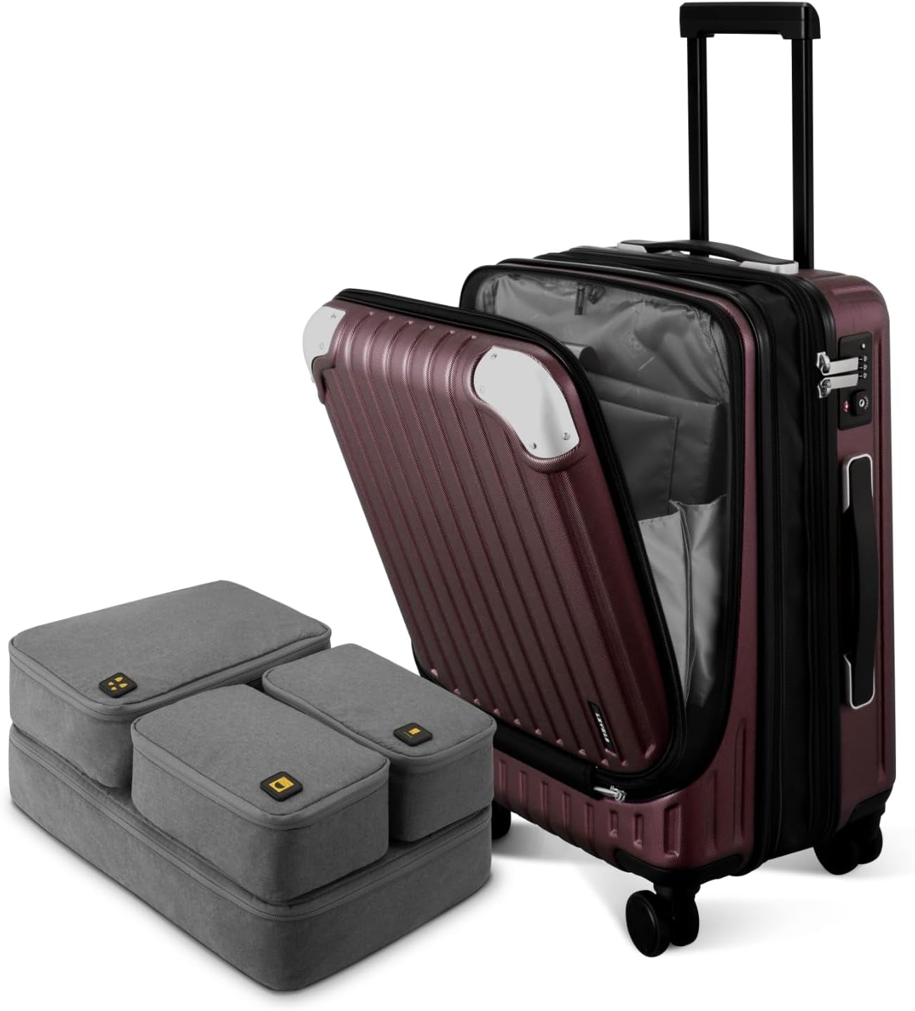 Grace Carry on Luggage Airline Approved, 20 Inch Expandable Hard Sided Luggages with Spinner Wheels, Harshell Small Rolling Suitcase for Women Men with Tsa Lock, Blue