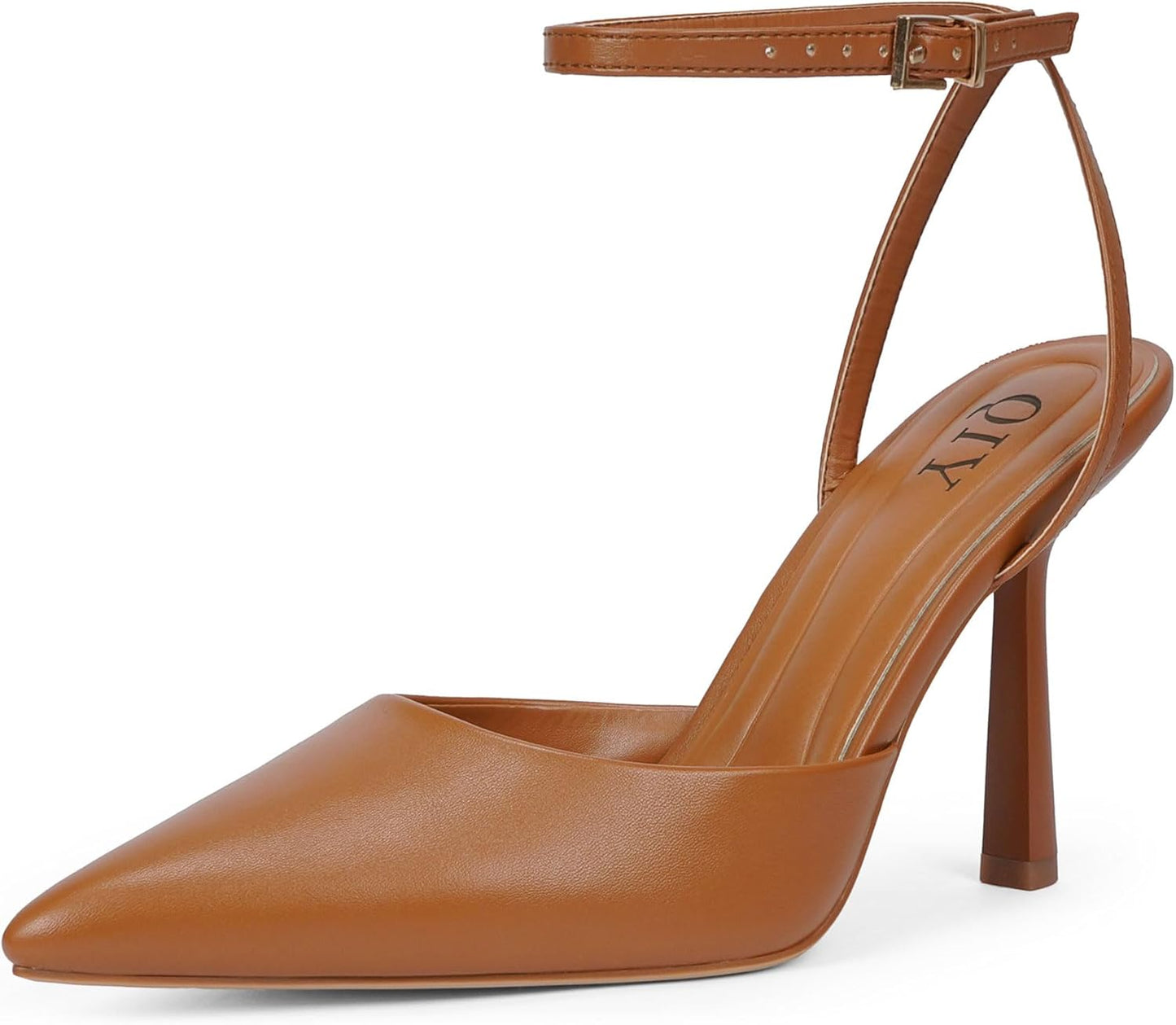 Women's Closed Toe Ankle Strap Stiletto Heels - Pointed Toe Wedding Dress Pumps