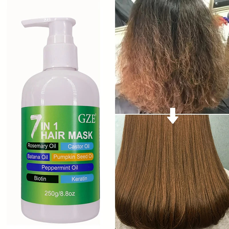 7 in 1 HAIR MASK Deep Conditioning Repair Split Ends Anti-Breakage Soften Hair Silky Hair for Dry Hair Hydrating Enriched