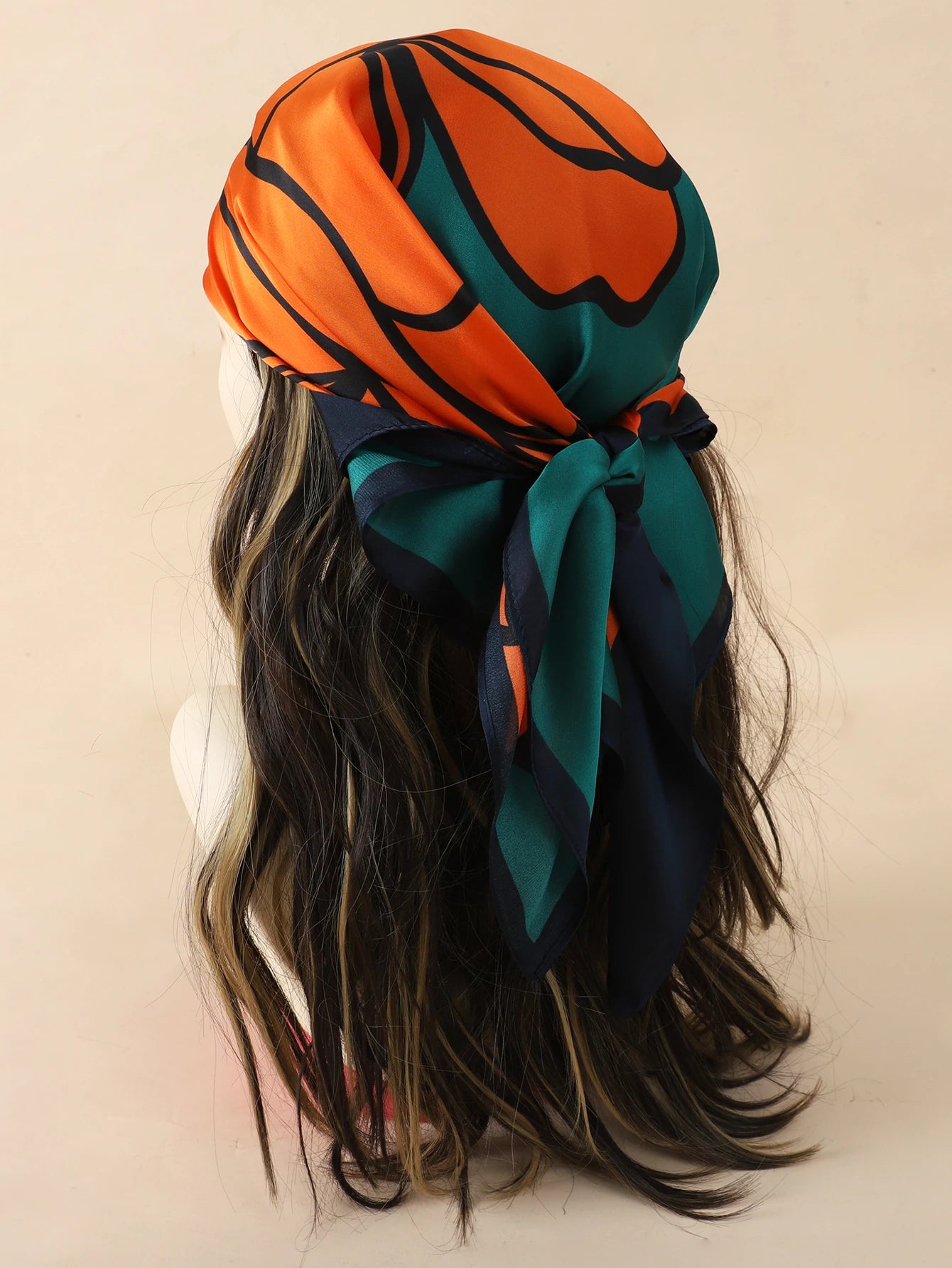 Luxury Brand 2023 Silk Square Scarf Women Cat Neck Hair Tie Band Beach Hijab Kerchief Head Headbands Bandana Female Foulard 70Cm