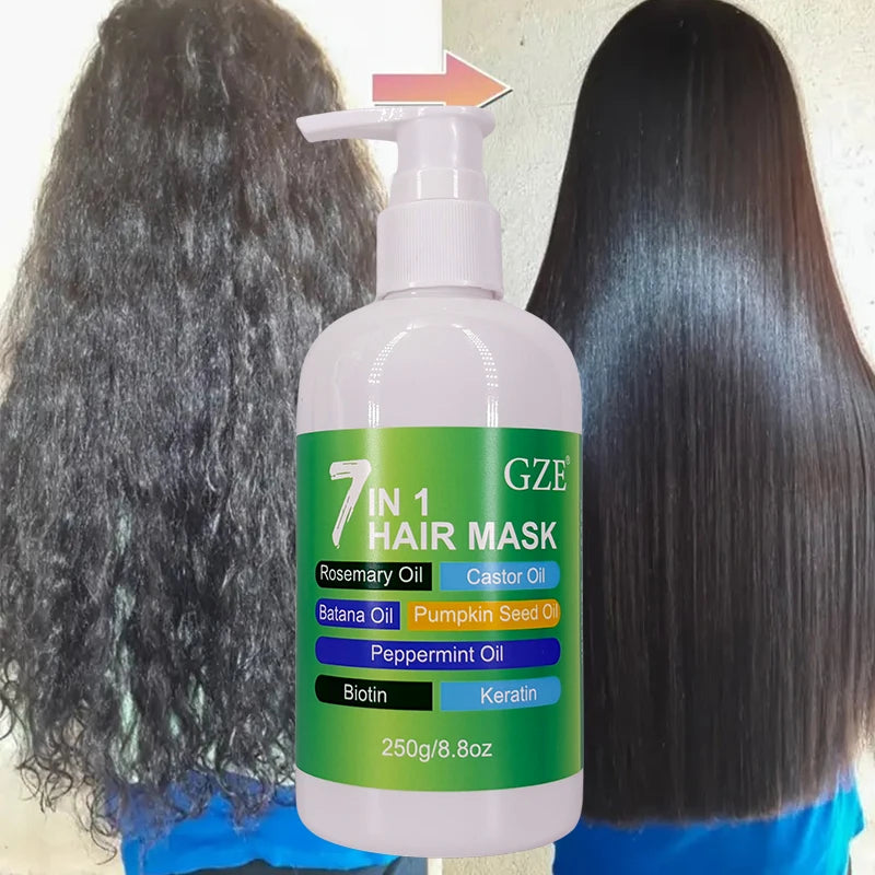 7 in 1 HAIR MASK Deep Conditioning Repair Split Ends Anti-Breakage Soften Hair Silky Hair for Dry Hair Hydrating Enriched