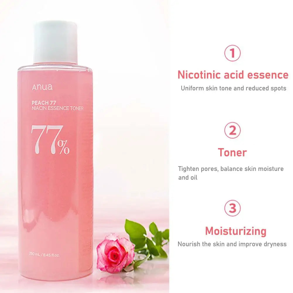 Anua Peach 77% Niacinamide Toner Brightening Skin Tone Anti-Aging Essence Moisturizing Calming Sensitive Skin Essence Skin Care