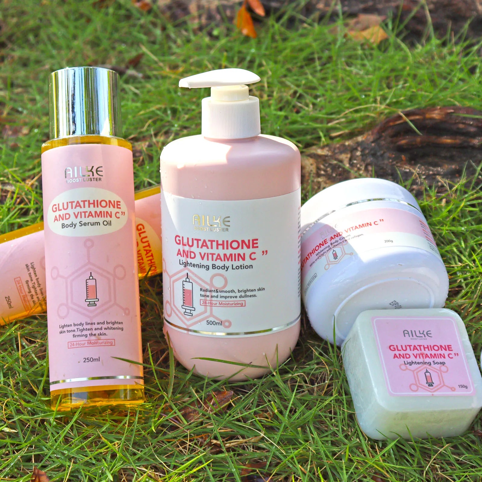 Advanced Whitening Skin Care Set with Glutathione and Vitamin C for Br ...
