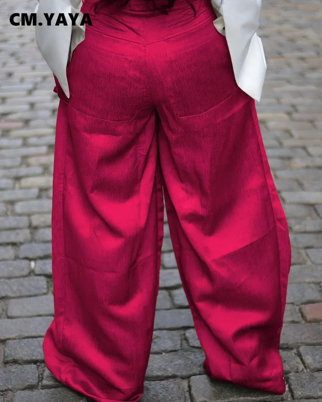 Women Detachable Pocket Zipper Fly Loose Wide Leg Pants 2024 Cargo Streetwear Safari Style Trousers