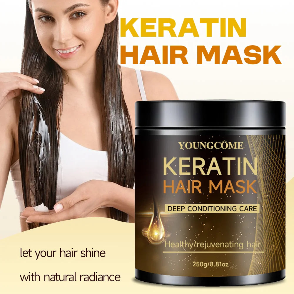 250G Hair Mask Oil Fast Repair Damaged Frizzy Hair Soft Smooth Shiny Hair Conditioner Straightening Keratin Hair Mask