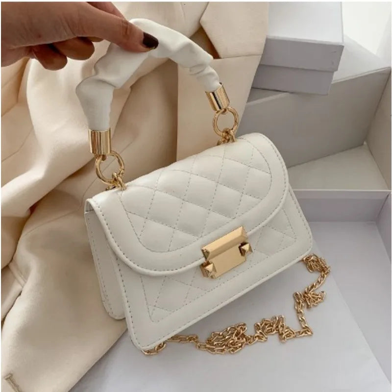 Grid Pattern Tote Bag with Buckle Decoration and Flap Wallet - High-Quality PU Leather Crossbody Bag for Women