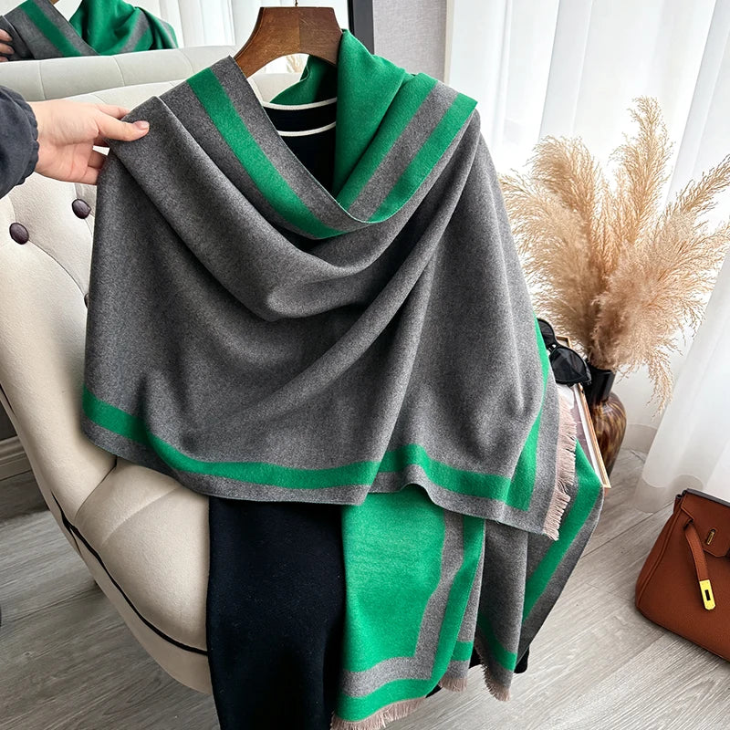 New Warm Luxury Cashmere Scarf Women Plain Color Fashion Shawl and Wraps Ladies Blanket Foulard Winter Pashmina Bandana Bufanda