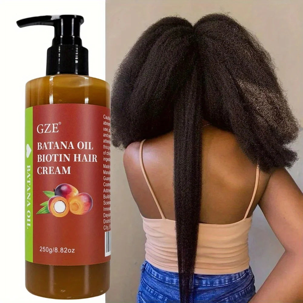 Batana Oil Biotin Hair Cream for Stronger, Anti-Breakage Repair and Silky Smoothness for Dry Hair