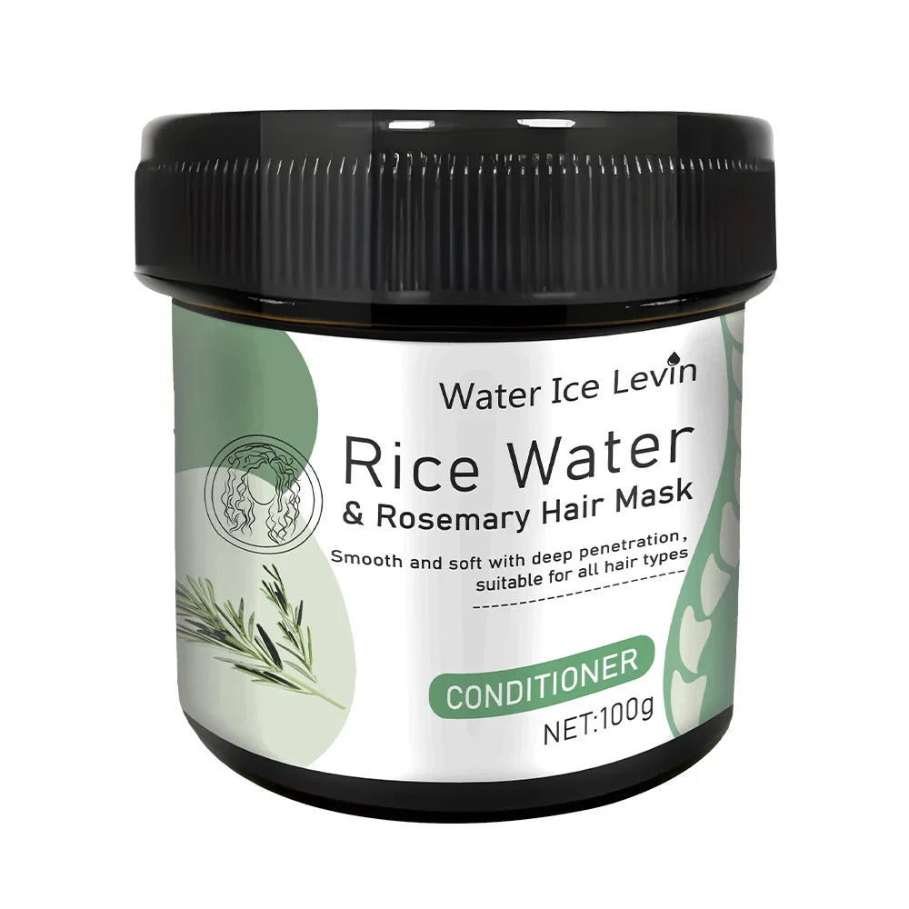 Rice Water Hair Mask for Damage Repair and Frizz Control - Nourishing Treatment for Scalp and Hair Roots, Enhancing Shine and Softness