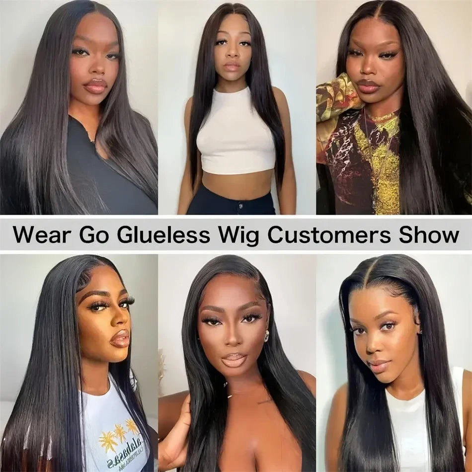 Glueless Human Hair Lace Front Wigs - Ready-to-Wear Bone Straight with 4X4 and 5X5 Pre-Cut HD Lace Closure for Women