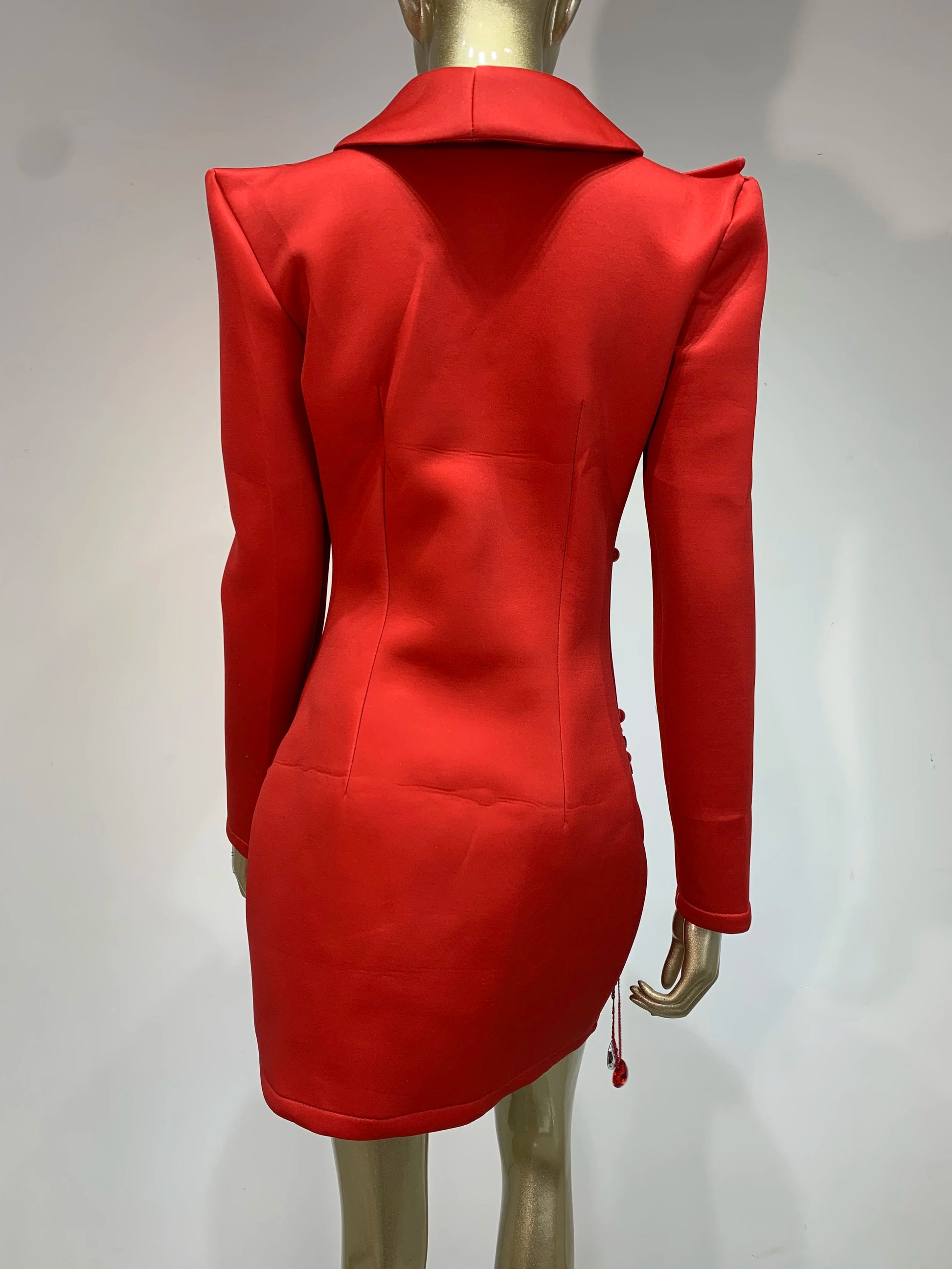 2025 New Sparkly Crystal Pearls Mini Dress Luxury Red Fashion Birthday Evening Party Nightclub Outfit Singer Stage Costume ﻿