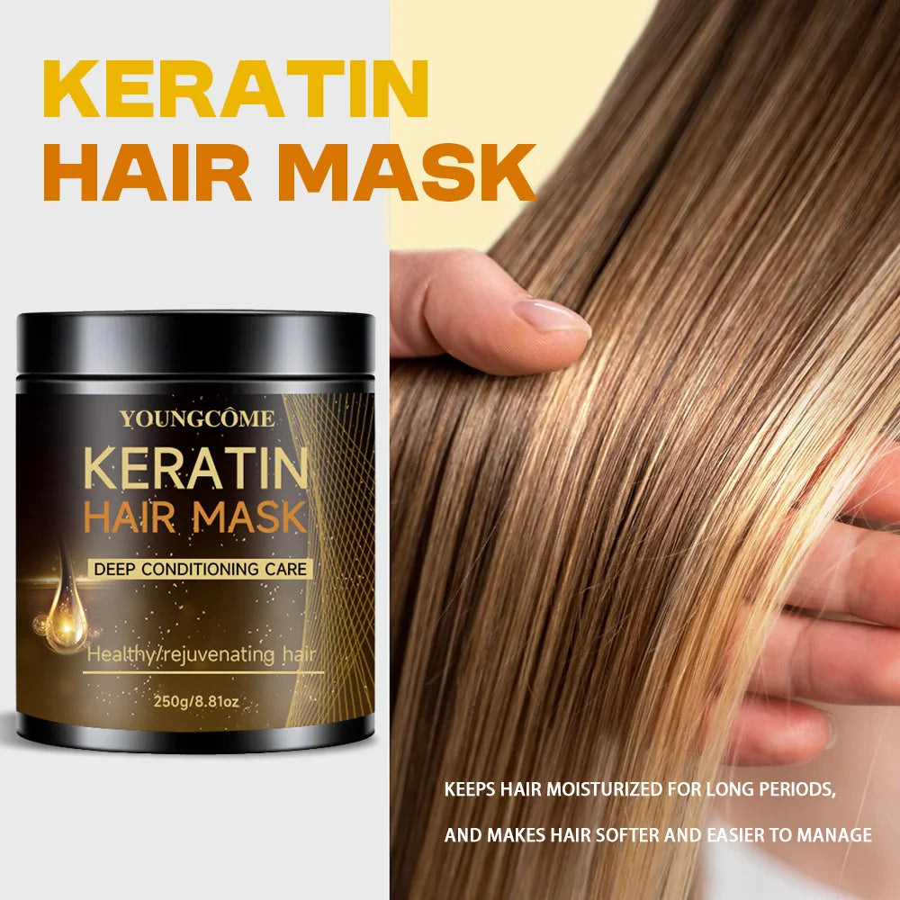 250G Hair Mask Oil Fast Repair Damaged Frizzy Hair Soft Smooth Shiny Hair Conditioner Straightening Keratin Hair Mask
