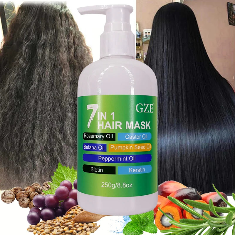 7 in 1 HAIR MASK Deep Conditioning Repair Split Ends Anti-Breakage Soften Hair Silky Hair for Dry Hair Hydrating Enriched