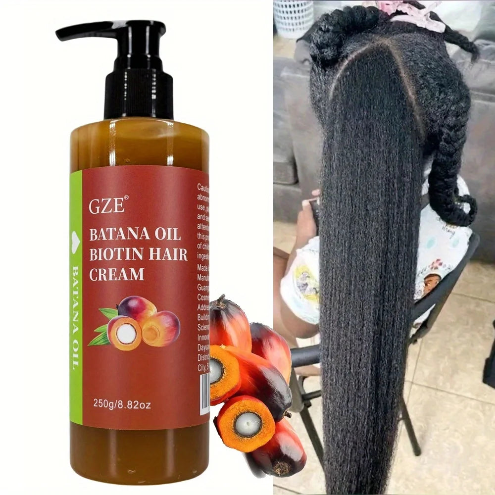 Batana Oil Biotin Hair Cream for Stronger, Anti-Breakage Repair and Silky Smoothness for Dry Hair