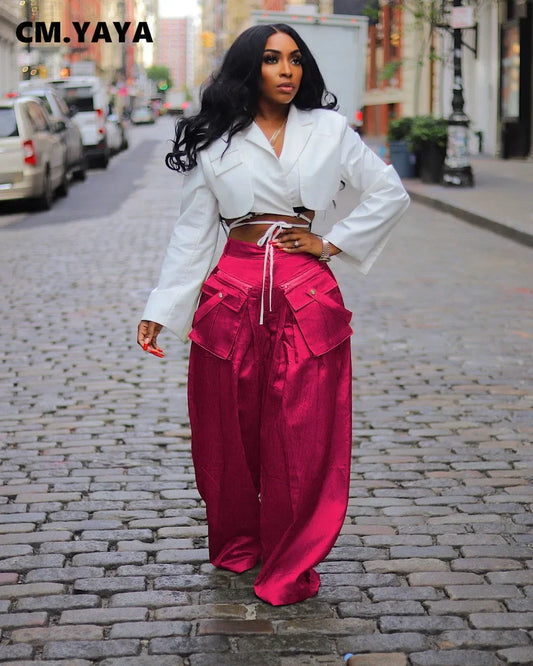 Women Detachable Pocket Zipper Fly Loose Wide Leg Pants 2024 Cargo Streetwear Safari Style Trousers