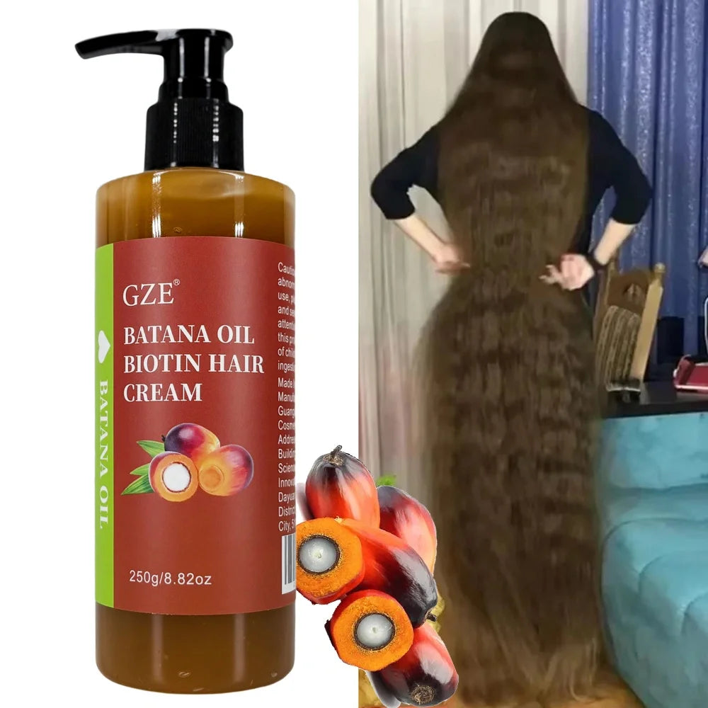 Batana Oil Biotin Hair Cream for Stronger, Anti-Breakage Repair and Silky Smoothness for Dry Hair