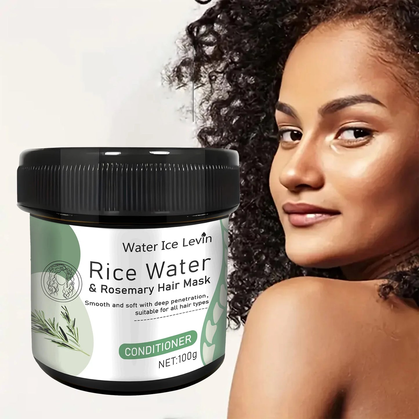 Rice Water Hair Mask for Damage Repair and Frizz Control - Nourishing Treatment for Scalp and Hair Root, Enhancing Shine and Softness