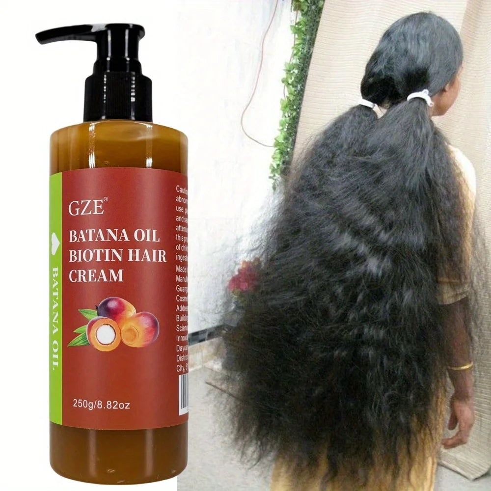 Batana Oil Biotin Hair Cream for Stronger, Anti-Breakage Repair and Silky Smoothness for Dry Hair