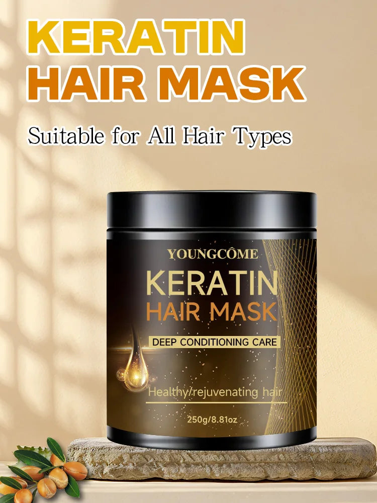 250G Hair Mask Oil Fast Repair Damaged Frizzy Hair Soft Smooth Shiny Hair Conditioner Straightening Keratin Hair Mask