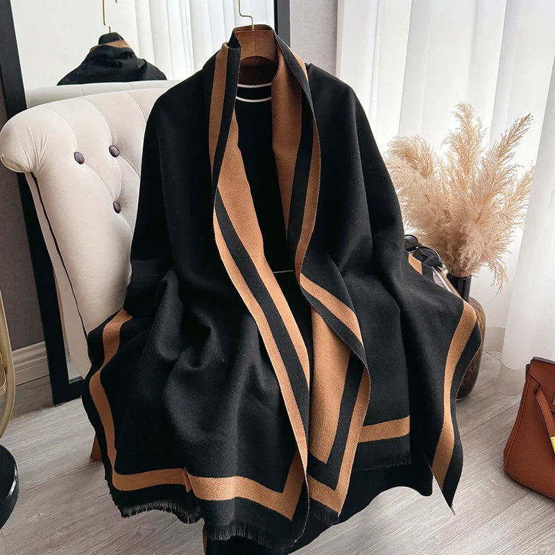 New Warm Luxury Cashmere Scarf Women Plain Color Fashion Shawl and Wraps Ladies Blanket Foulard Winter Pashmina Bandana Bufanda