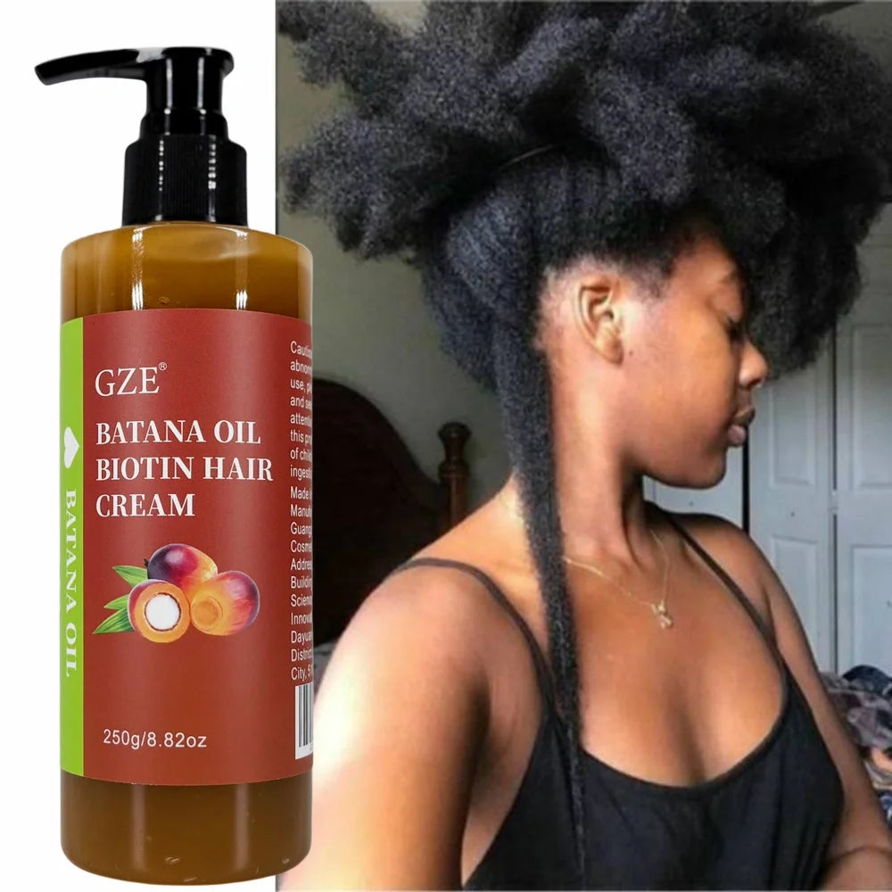 Batana Oil Biotin Hair Cream for Stronger, Anti-Breakage Repair and Silky Smoothness for Dry Hair