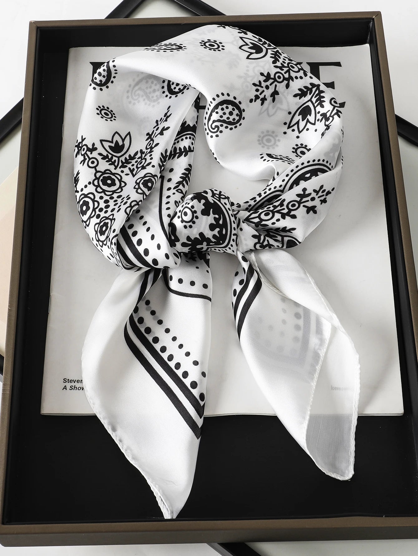 Luxury Brand 2023 Silk Square Scarf Women Cat Neck Hair Tie Band Beach Hijab Kerchief Head Headbands Bandana Female Foulard 70Cm