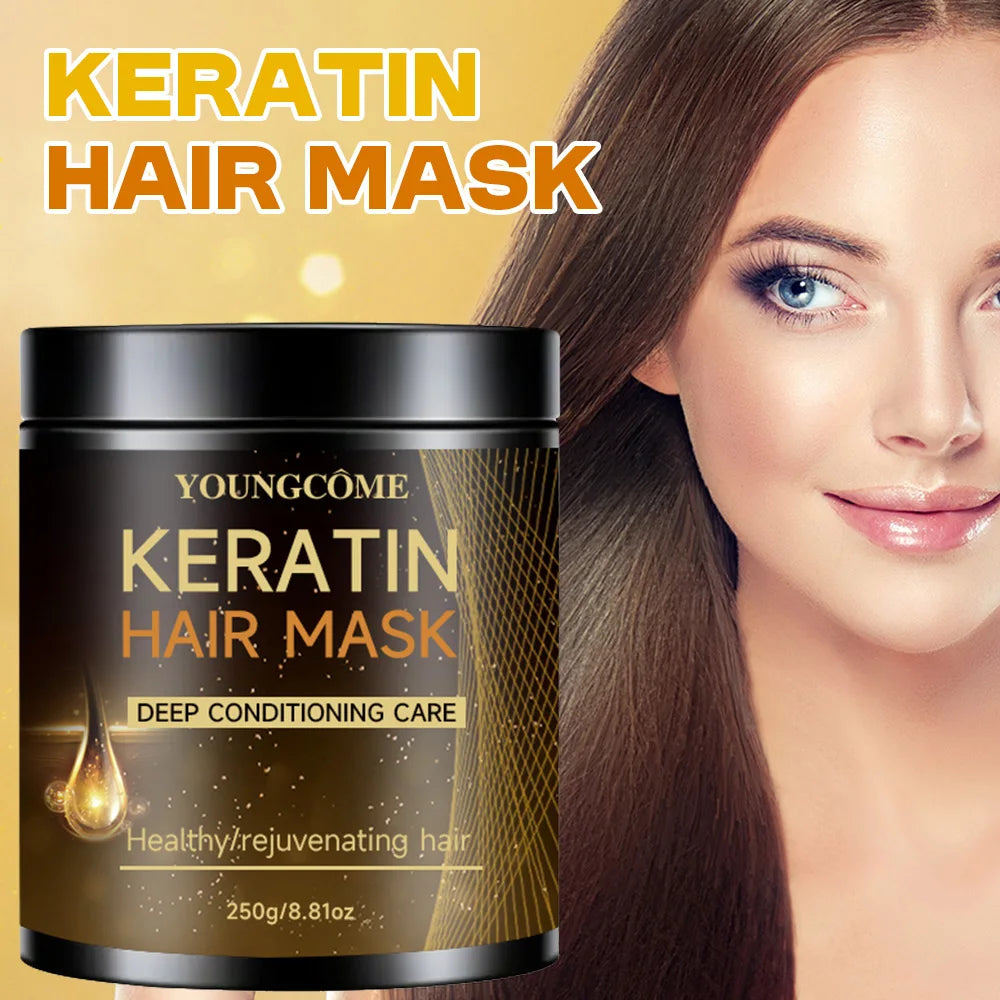 250G Hair Mask Oil Fast Repair Damaged Frizzy Hair Soft Smooth Shiny Hair Conditioner Straightening Keratin Hair Mask