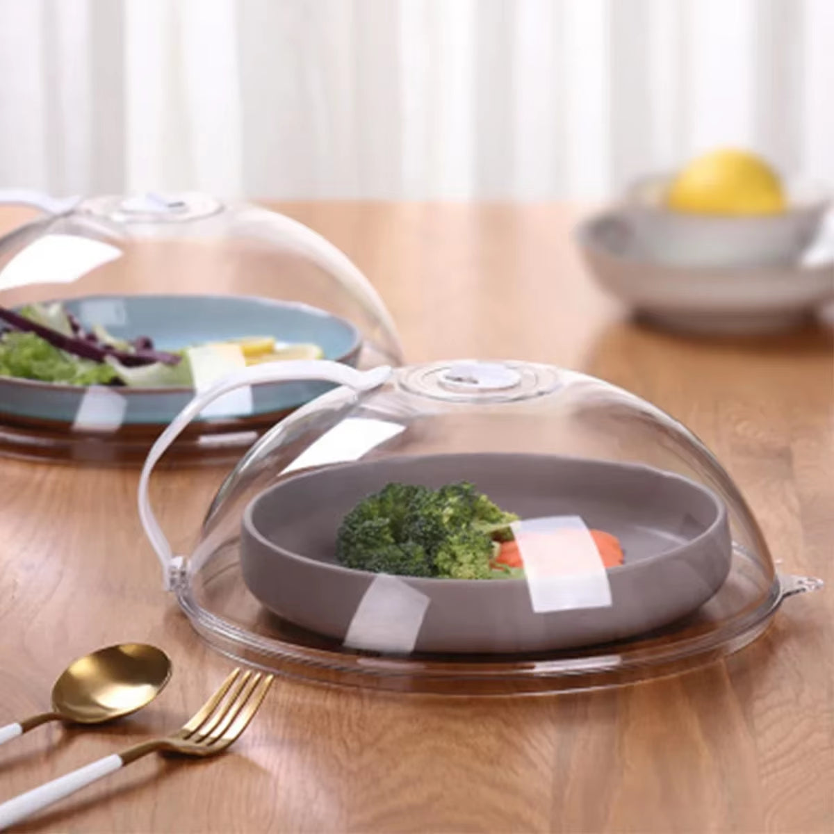 Microwave Food Splash Proof Cover Plate Transparent Cover with Handle Household Oven Heating Cover Cooking Utensils Accessories