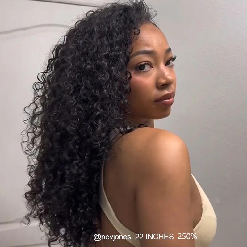 【Wear Go Half Wig】Isee HAIR Wear Go Half Wig Water Wave Hair Invisible Hairline 150% & 180%（Default) & 250% Glueless Human Hair Wigs Seamless Flip over Wig Beginner Friendly Vacation Hair #Halfwigtok#Fallfreshness
