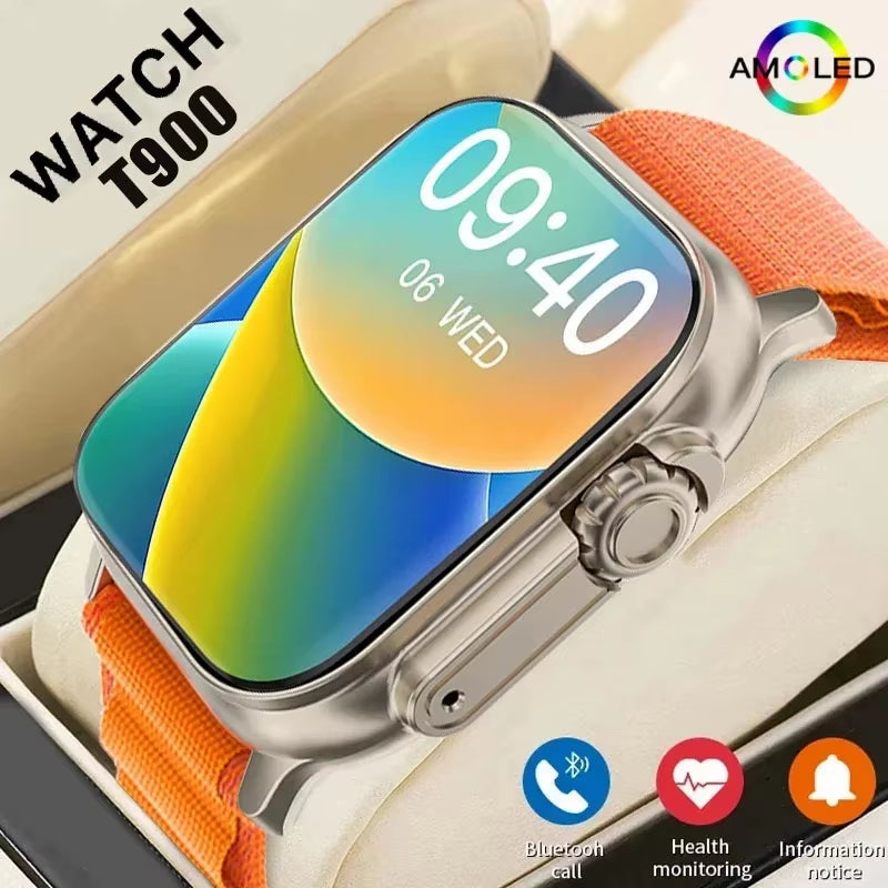 T900 Ultra Bluetooth Smartwatch with Heart Rate Monitoring and Message Alerts for Android and iOS - Suitable for Men and Women