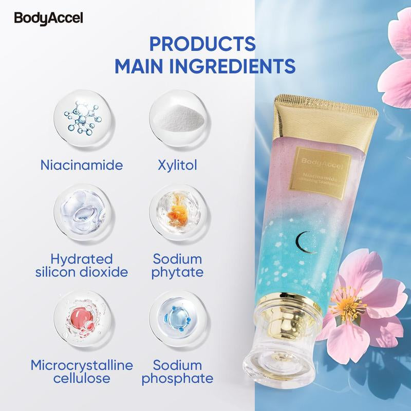 Bodyaccel Niacinamide Whitening Toothpaste - Peach Mint Flavor | Vegan, Fluoride-Free, Antiplaque & Fresh Breath | Oral Hygiene Essentials for Sensitive Teeth- JZ