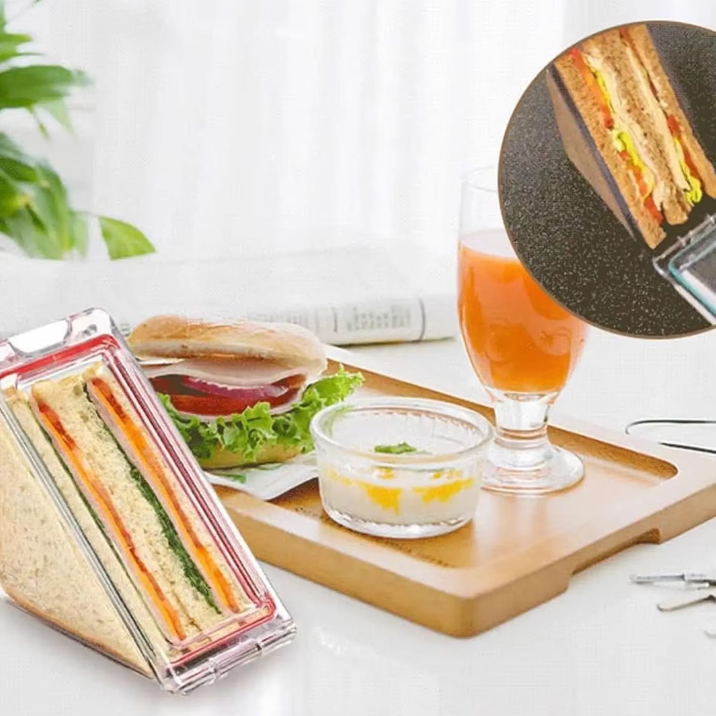 Triangle Sandwich Container Clear Portable Triangle Sandwich Container Reusable Washable and Reusable Wedge Boxes