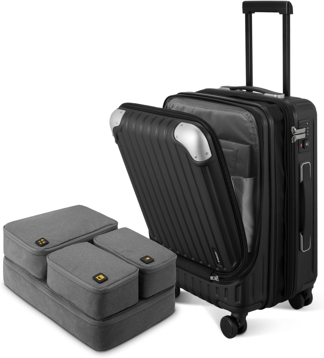 Grace Carry on Luggage Airline Approved, 20 Inch Expandable Hard Sided Luggages with Spinner Wheels, Harshell Small Rolling Suitcase for Women Men with Tsa Lock, Blue