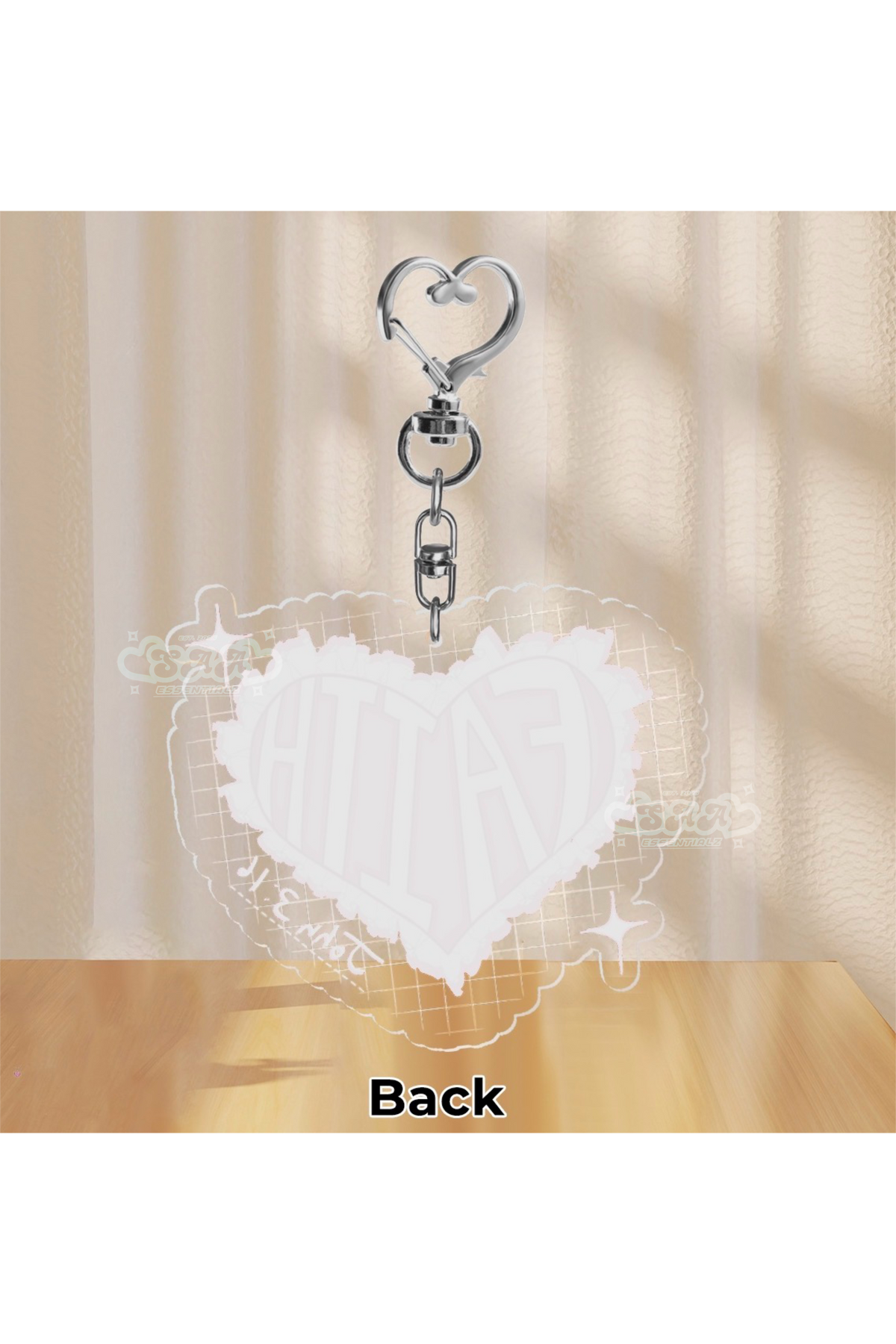 Faith Heart Acyclic Keychain